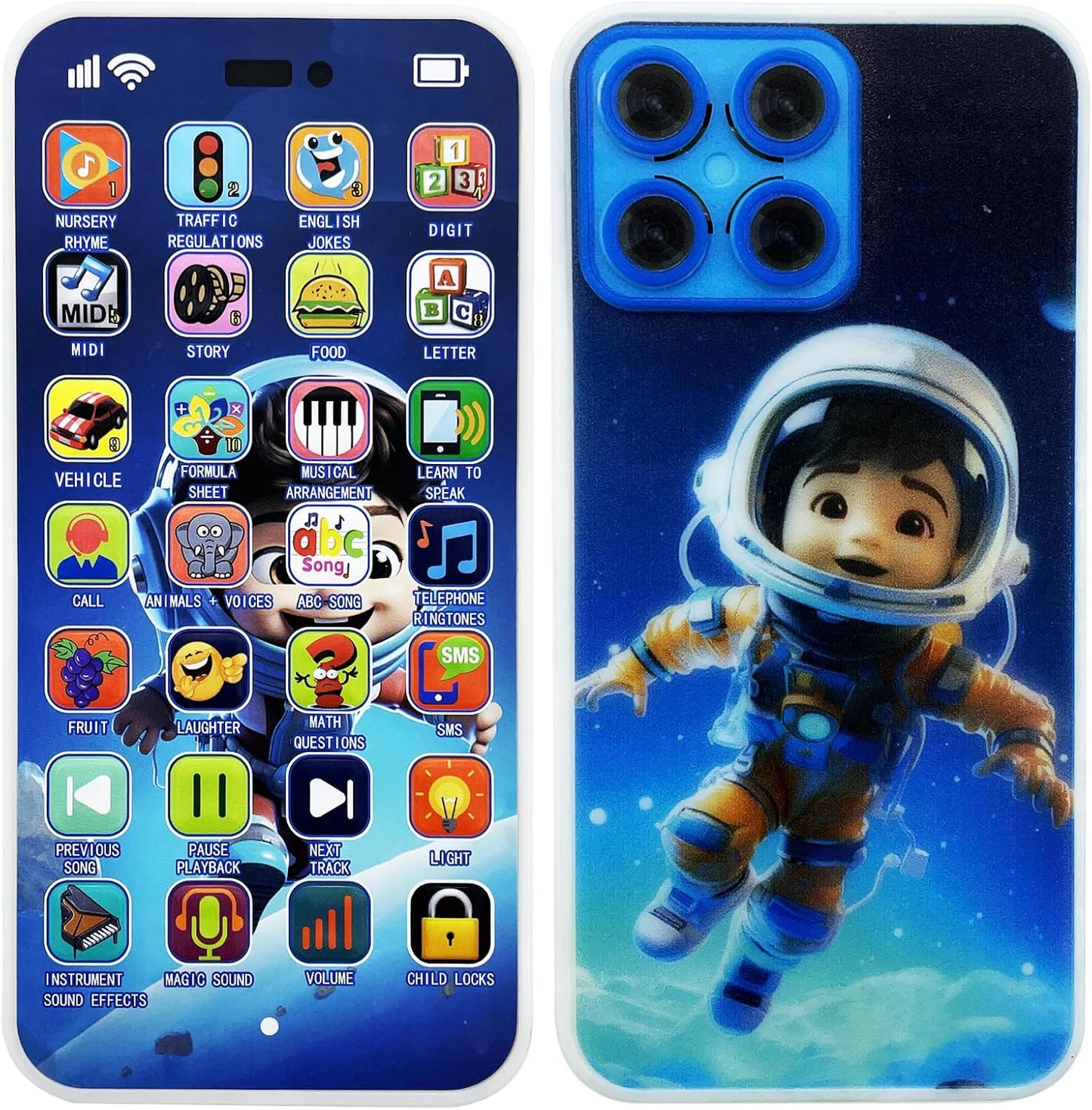 Kids Learning Cell Phone Toy with 28 Keys 2000+ Early Education Content, Music Story Recording Educational Toy for Toddlers 1-3, Kids Pretend Play Phone Birthday Gifts for Girl Boy Age 1 2 3 Year Old