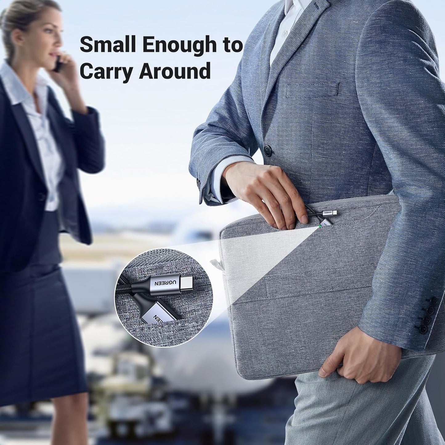 UGREEN USB C to USB 3.1 Adapter Braided Type C Male to USB Female OTG Data Cable Compatible with MacBook Pro 2021, MacBook Air 2022, iPad Pro 2021 2020, Galaxy S22 S21 Ultra S20 S10 S7, Grey