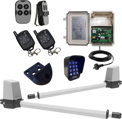 Double Swing Gate Automation System with 4 Remote Control and Wireless Keypad Access Control, DIY Friendly, Lifetime Supportâ€¦