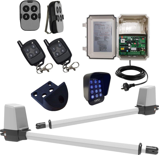 Double Swing Gate Automation System with 4 Remote Control and Wireless Keypad Access Control, DIY Friendly, Lifetime Supportâ€¦