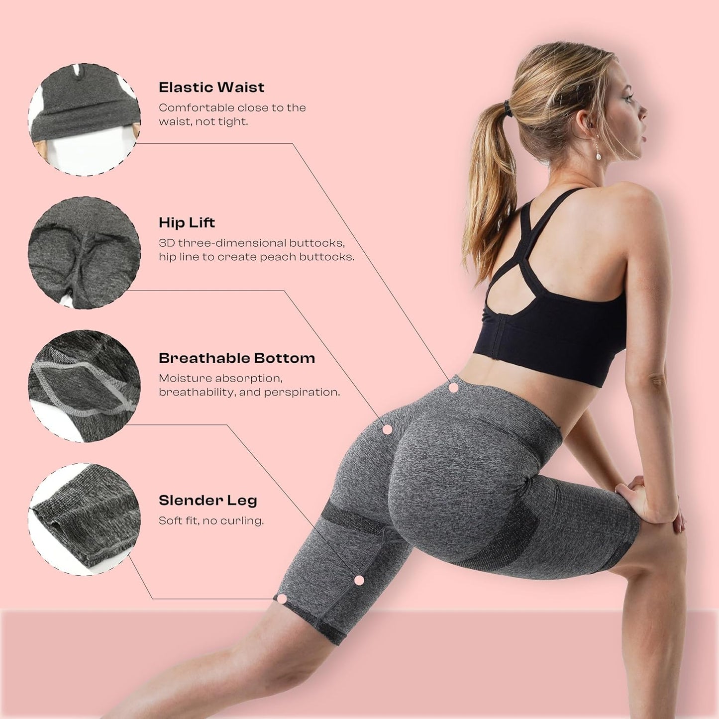PRIMEWEAR Women's Buttery Soft Biker Shorts 8" High Waisted Yoga Shorts with Tummy Control & Side Pockets Workout Athletic Shorts for Running Cycling & Gym