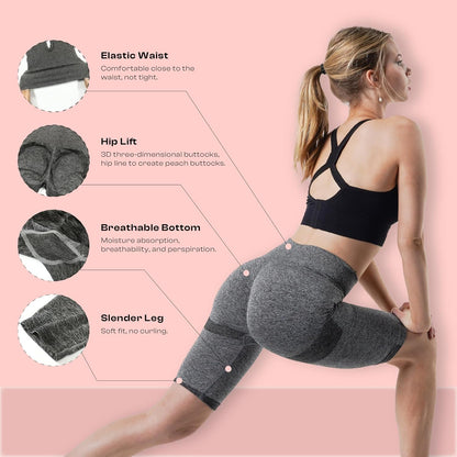 PRIMEWEAR Women's Buttery Soft Biker Shorts 8" High Waisted Yoga Shorts with Tummy Control & Side Pockets Workout Athletic Shorts for Running Cycling & Gym