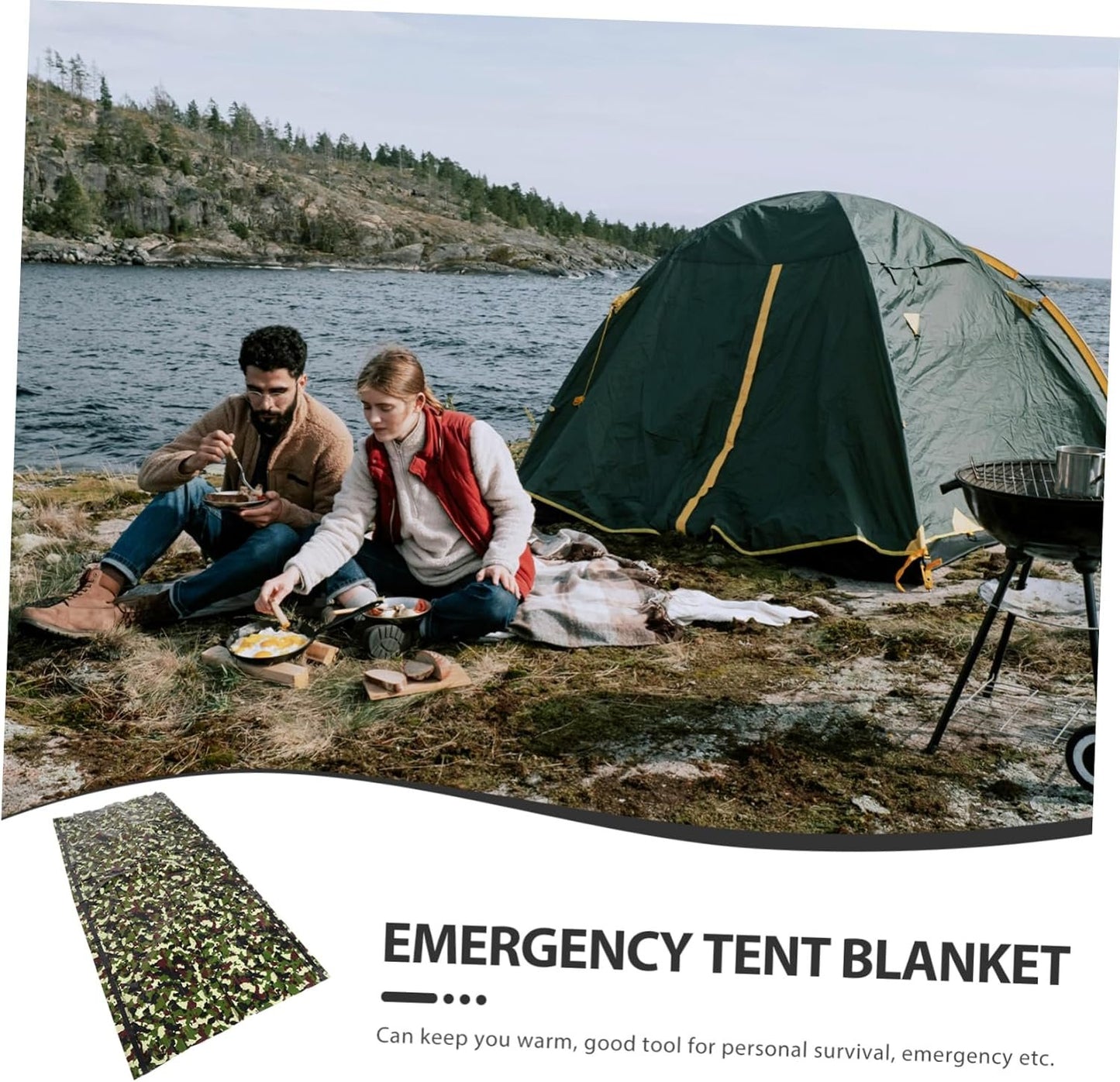 UPKOCH 1 Set Multi Use Emergency Tent for Lightweight and Compact Durable Tear Resistant Shelter Essential Gear for Outdoor Enthusiasts Camouflage Design