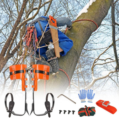 Qzdtue Tree Climbing Gear, Height Adjustable Spikes Kit, High-Strength Climbing Spurs, Workers Safety Accessories, Sturdy Climber Tool For Jungle Survival, Logging, And Outdoor Adventures