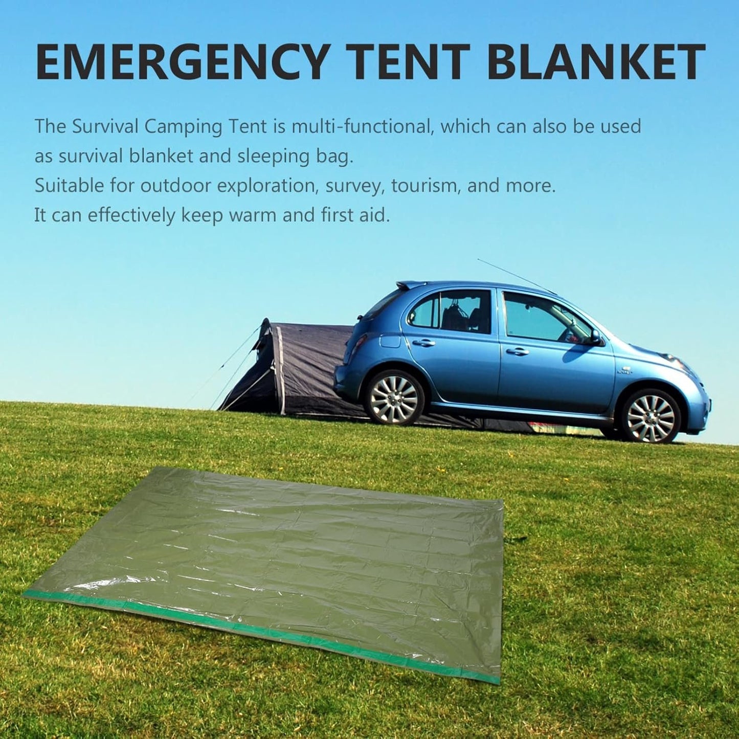 Outanaya Emergency Survival Shelter Tent Multi Functional Camping Tent Thermal Blanket for Hiking and Emergency Situations Lightweight Compact