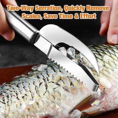 Fish Scale Knife Cut/Scrape/Dig 3-In-1, Stainless Steel Fish Scale Remover Tool, Fish Maw Knife 3 in 1, Manual Fish Scale Scraper Cleaning Tool, Hanging kitchen Tools Gadgets Accessories (1)