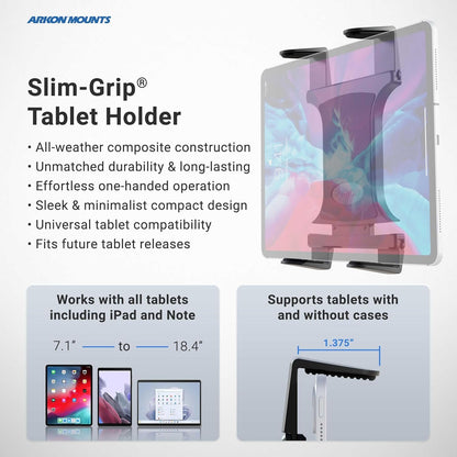 Arkon TAB801 22-Inch Heavy-Duty Aluminum Seat Rail Universal Tablet Mount
