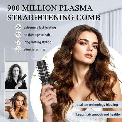 Portable Burling Iron Cordless - Cordless Hot Brush, Hair Curling Brush,4 Temperatures | Fast Heating, Anti-Scald, and Anti-Frizz, Crimper Hair Tool for Travel, Date, Work - Classic Black