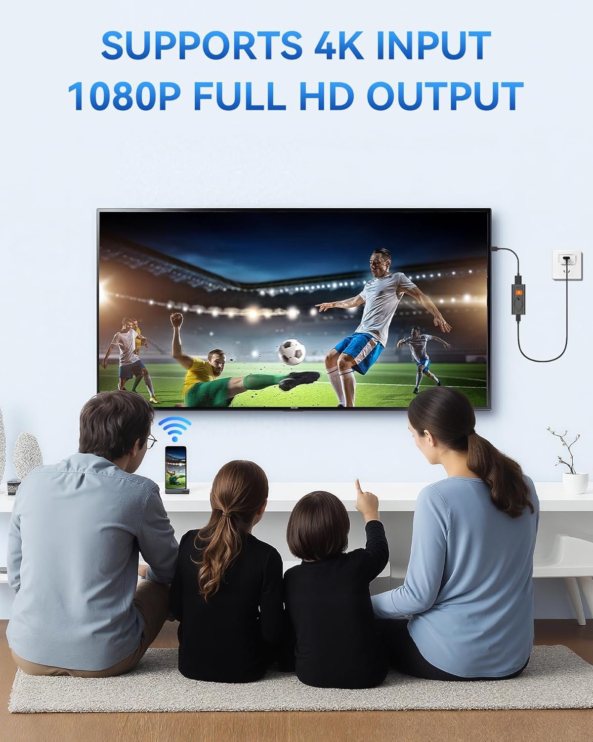 Wireless HDMI Display Dongle Adapter, Portable Transmitter, Streaming Media Video/Audio/File HDMI from Smartphone,Laptop to HDTV/Monitor/Projector, Support Airplay Miracast