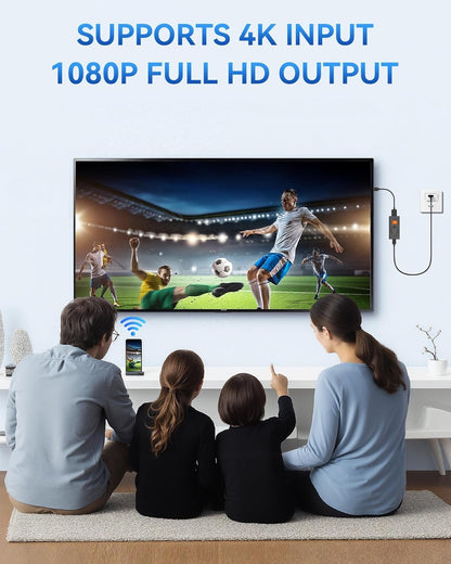 Wireless HDMI Display Dongle Adapter, Portable Transmitter, Streaming Media Video/Audio/File HDMI from Smartphone,Laptop to HDTV/Monitor/Projector, Support Airplay Miracast