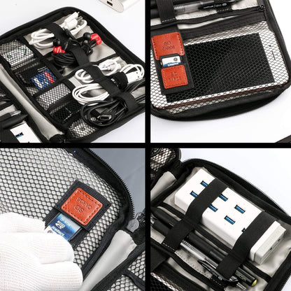Travel Cable Organiser Bag,T Tersely Travel Gadget Cables Electronics Organiser Accessories Bag,Portable Tech Pouch Gear Bag Cable Bag Phone Carrying Storage Case for Headphone Earphone USB