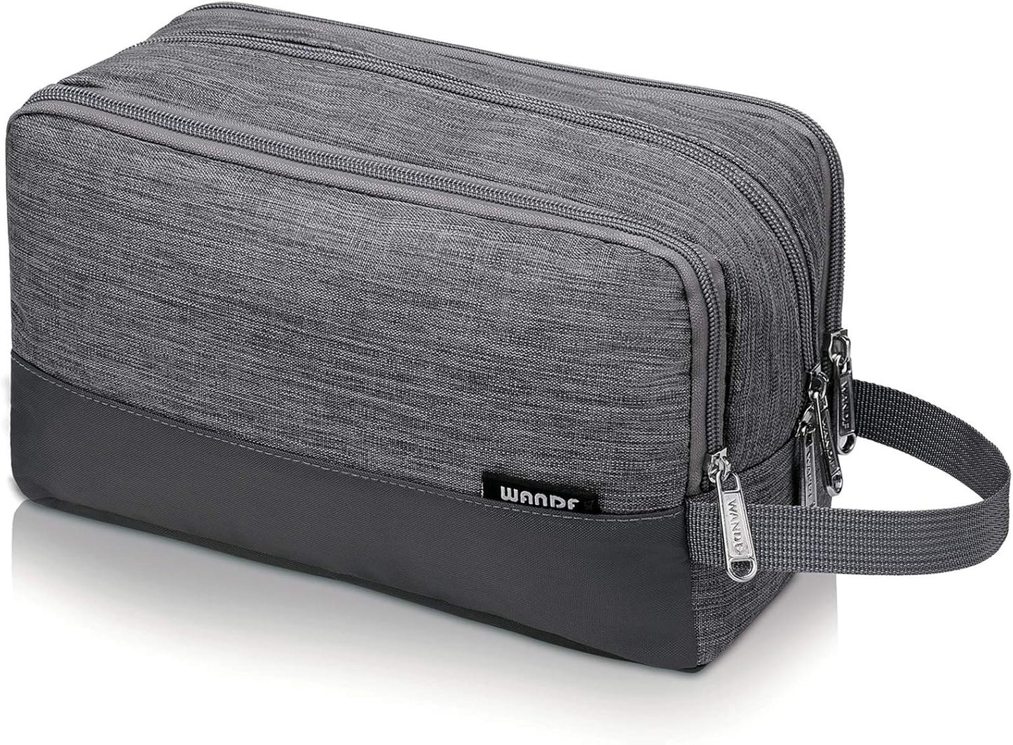 Toiletry Bag Small Nylon Dopp Kit Lightweight Shaving Bag for Men and Women (Cationic Grey)