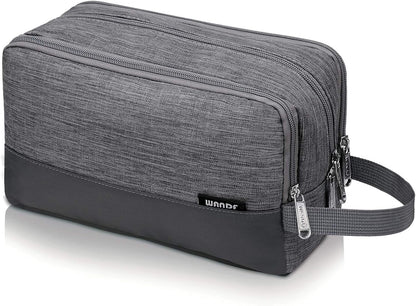 Toiletry Bag Small Nylon Dopp Kit Lightweight Shaving Bag for Men and Women (Cationic Grey)