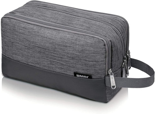 Toiletry Bag Small Nylon Dopp Kit Lightweight Shaving Bag for Men and Women (Cationic Grey)