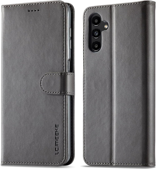 WAURZ Cover for Samsung Galaxy A54 5G, Case Cover Leather Book Wallet with Magnetic Card Holder Stand Protection Flip PU Leather Shockproof Case Cover for Samsung Galaxy A54 5G, Grey