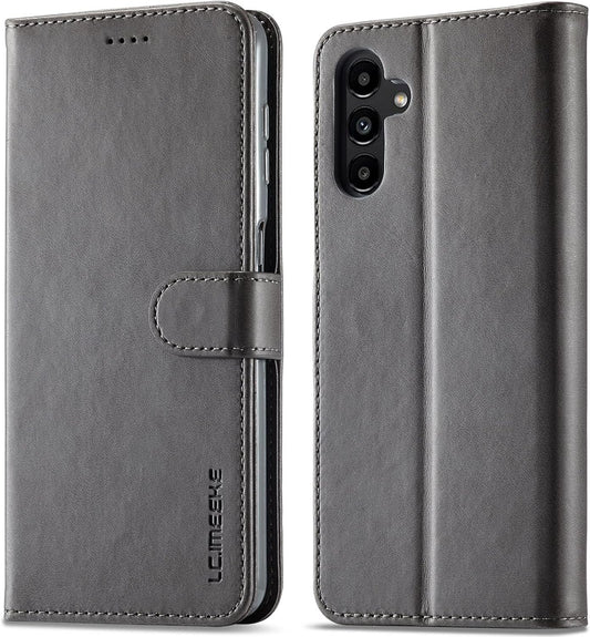 WAURZ Cover for Samsung Galaxy A54 5G, Case Cover Leather Book Wallet with Magnetic Card Holder Stand Protection Flip PU Leather Shockproof Case Cover for Samsung Galaxy A54 5G, Grey