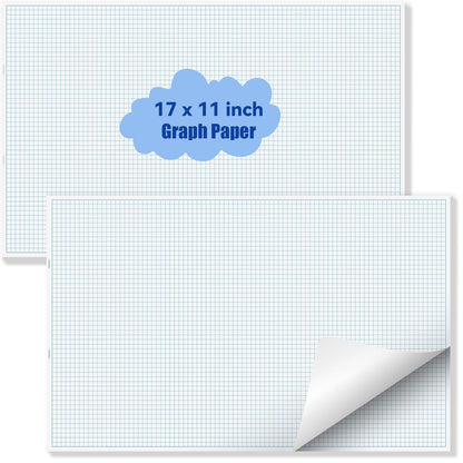 Large Grid Graph Paper Pad, 22 x 17.25 inches, 0.25" 4x4 Square Grid, Blueprint, High Brightness, 35 Sheets/70Pages, 2 Pack Engineering Graph Paper Pads (4 Squares Per Inch, 35 Sheets Each Pad.)