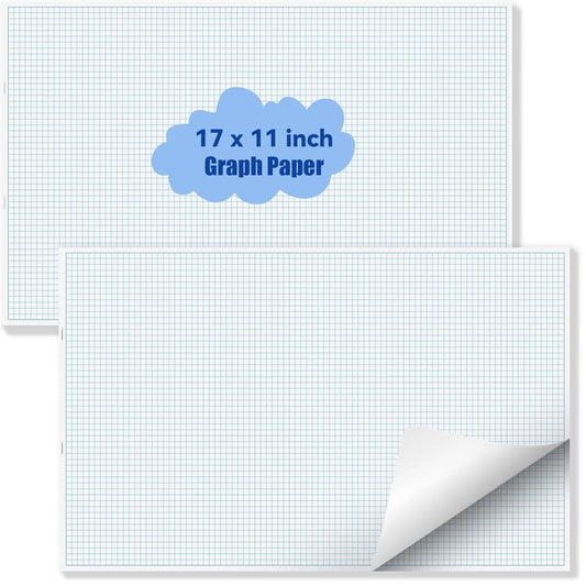 Large Grid Graph Paper Pad, 22 x 17.25 inches, 0.25" 4x4 Square Grid, Blueprint, High Brightness, 35 Sheets/70Pages, 2 Pack Engineering Graph Paper Pads (4 Squares Per Inch, 35 Sheets Each Pad.)