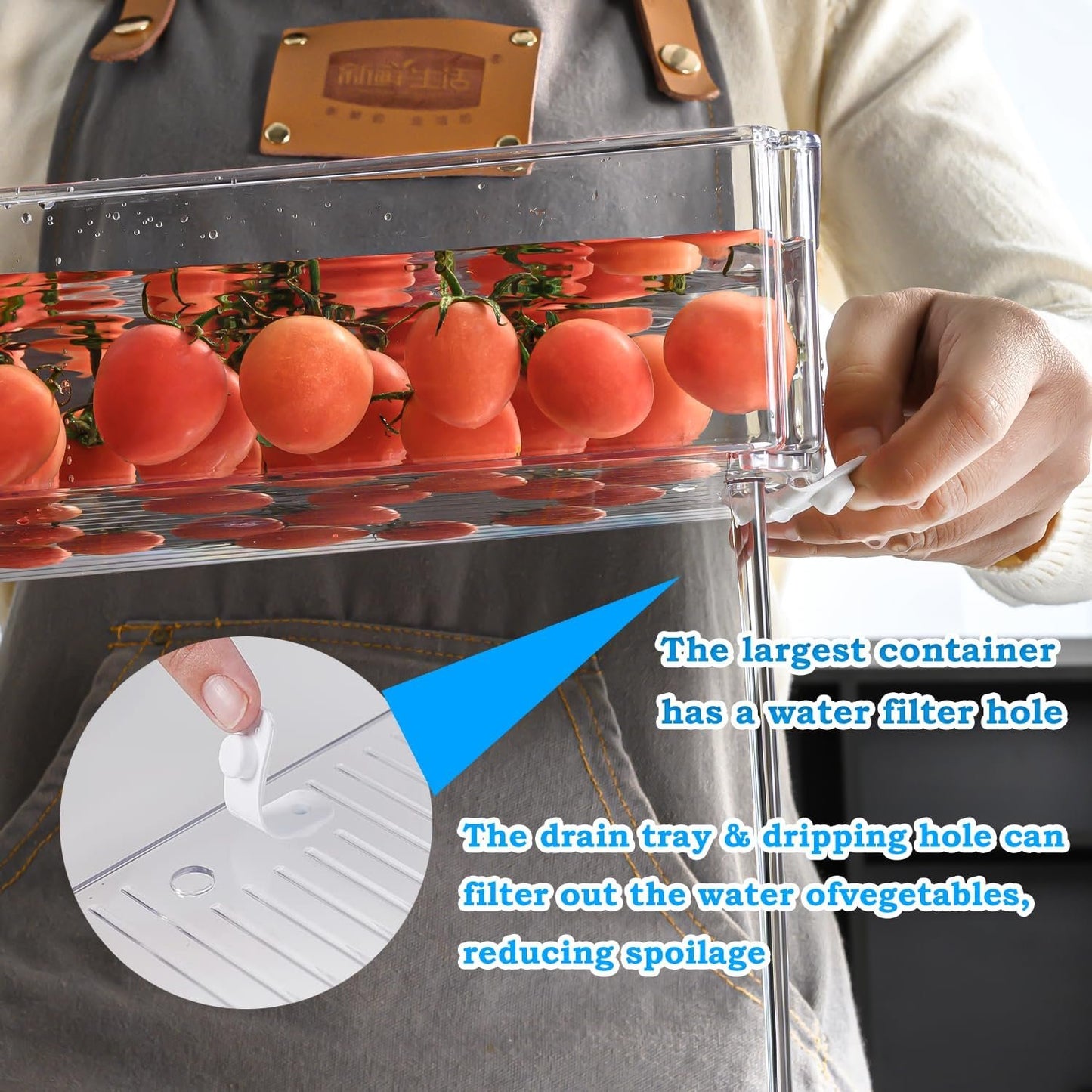 Pure Future 10-Pack Fridge Organizers and Storage - Stackable Refrigerator Bins with Lids, BPA-Free Clear Fruit Storage Produce Saver Containers for Vegetables, Food & Drinks