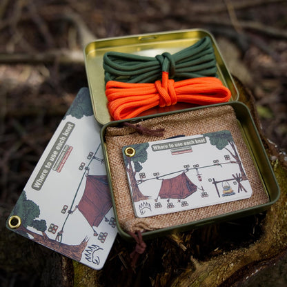 Knot Tying Kit | Camping & Outdoor Knots Edition - by The Bear Essentials Outdoors with Waterproof Knot Cards | for Survival, Camping, Backpacking, Hiking & Scouts