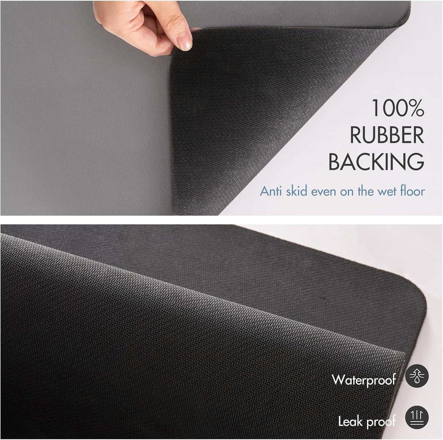 Drying Mat for Kitchen Countertops, Coffee Mat Hide Stain Rubber Backed Absorbent Dish Drying Mat