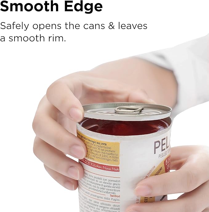 Kitchen Mama Auto 2.0 Electric Can Opener: Refined Blade Opens Almost Any Can - Automatic, Hands Free, Smooth Edge, Food-Safe, Battery Operated, YES YOU CAN (Marble White)