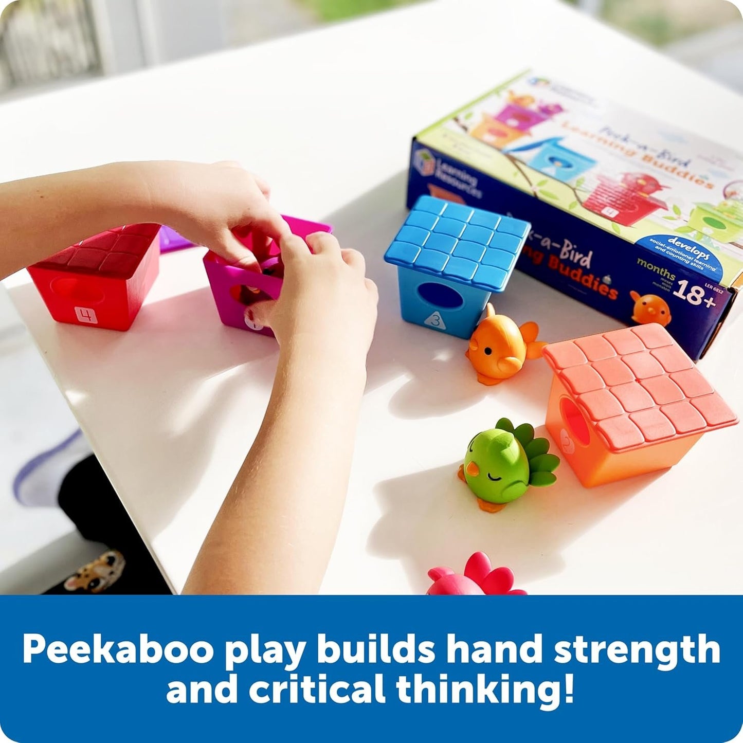 Learning Resources Peek-a-Bird Learning Buddies - 15 Pieces, Age 18 Months+ Toddler Learning Activities, Preschool Toys, Educational Toy for Color Teaching, Multicolor