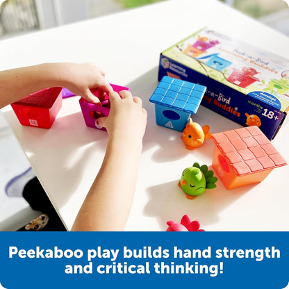 Learning Resources Peek-a-Bird Learning Buddies - 15 Pieces, Age 18 Months+ Toddler Learning Activities, Preschool Toys, Educational Toy for Color Teaching, Multicolor