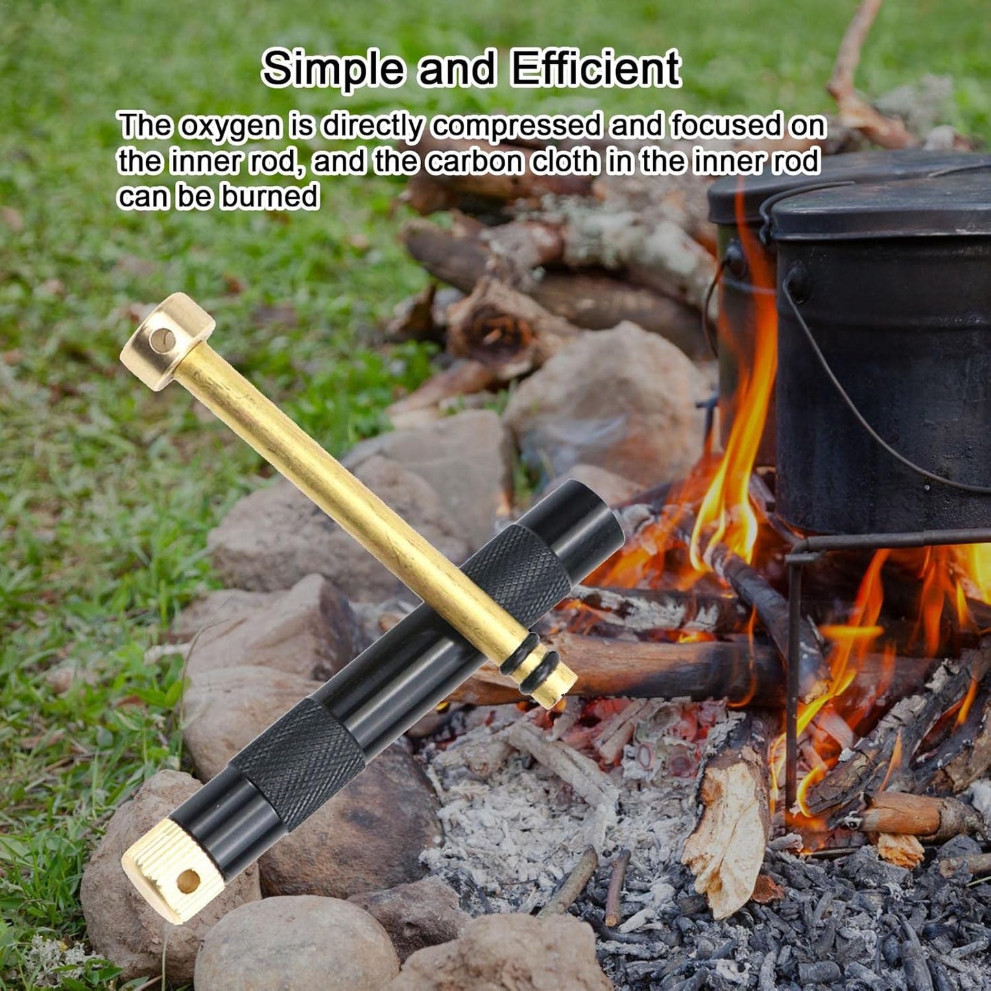 Portable Compression Fire Tube | Piston Fire Starter Survival Tool,Pocket Fire Starter for Campfires Survival Camping Hiking, Portable Compression Tube for Making Fire Matx-au
