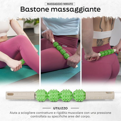 Foam Roller Kit for Muscle Self-Massage – Muscle Massage Roller – Exercises Roller Pilates (Green)