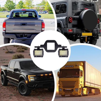 Led Light Pods, Tailgate Strip, 285mm/1.22inches Waterproof Spotlight, Reverse Lighting Feature, Towing Hitch Brackets Included, 1 Set Red White, Pickup Truck Boat Accessory