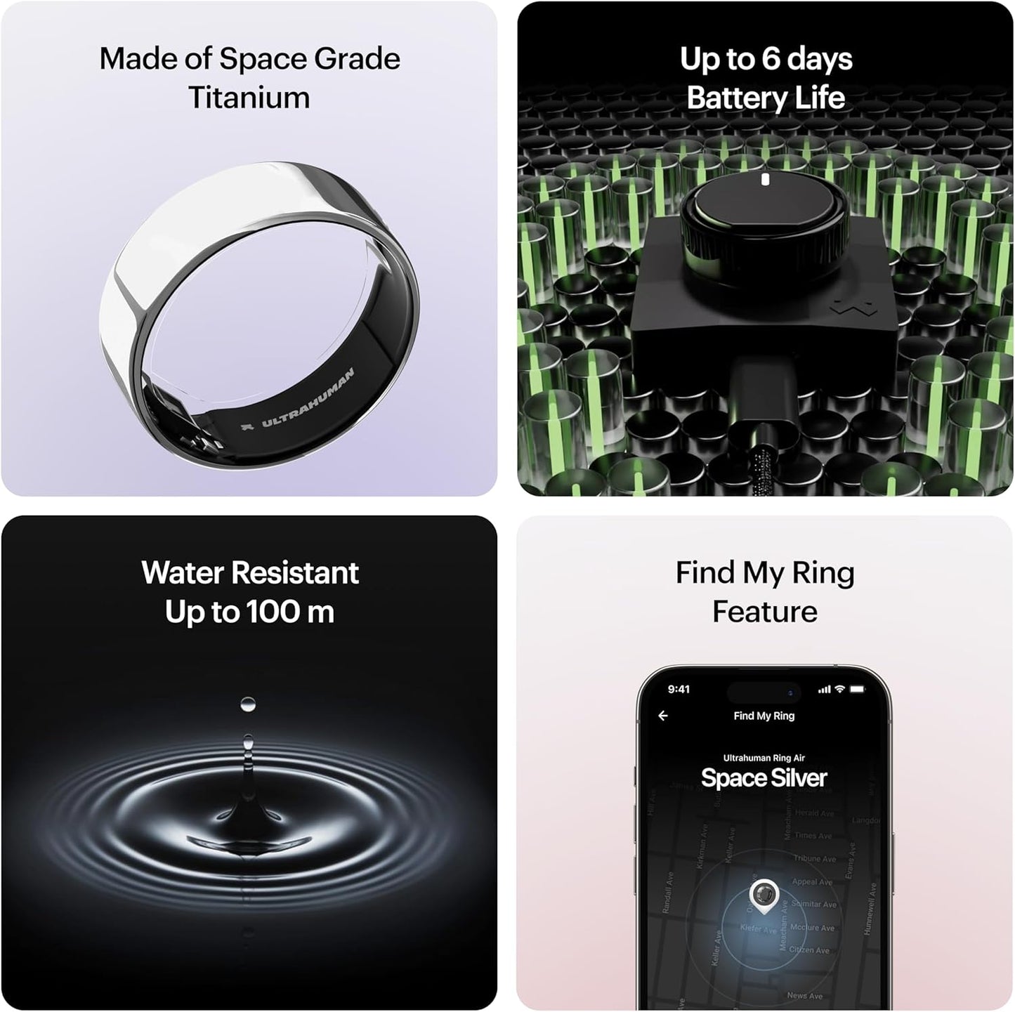 Ultrahuman Ring AIR-Smart Ring Activity Tracker, Size First with Ultrahuman Sizing Kit,Sleep Tracker,Smart Ring for Men/Women,Fitness Tracker (Size 8)