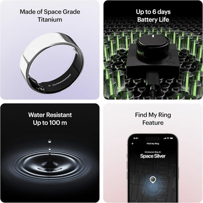 Ultrahuman Ring AIR-Smart Ring Activity Tracker, Size First with Ultrahuman Sizing Kit,Sleep Tracker,Smart Ring for Men/Women,Fitness Tracker (Size 8)