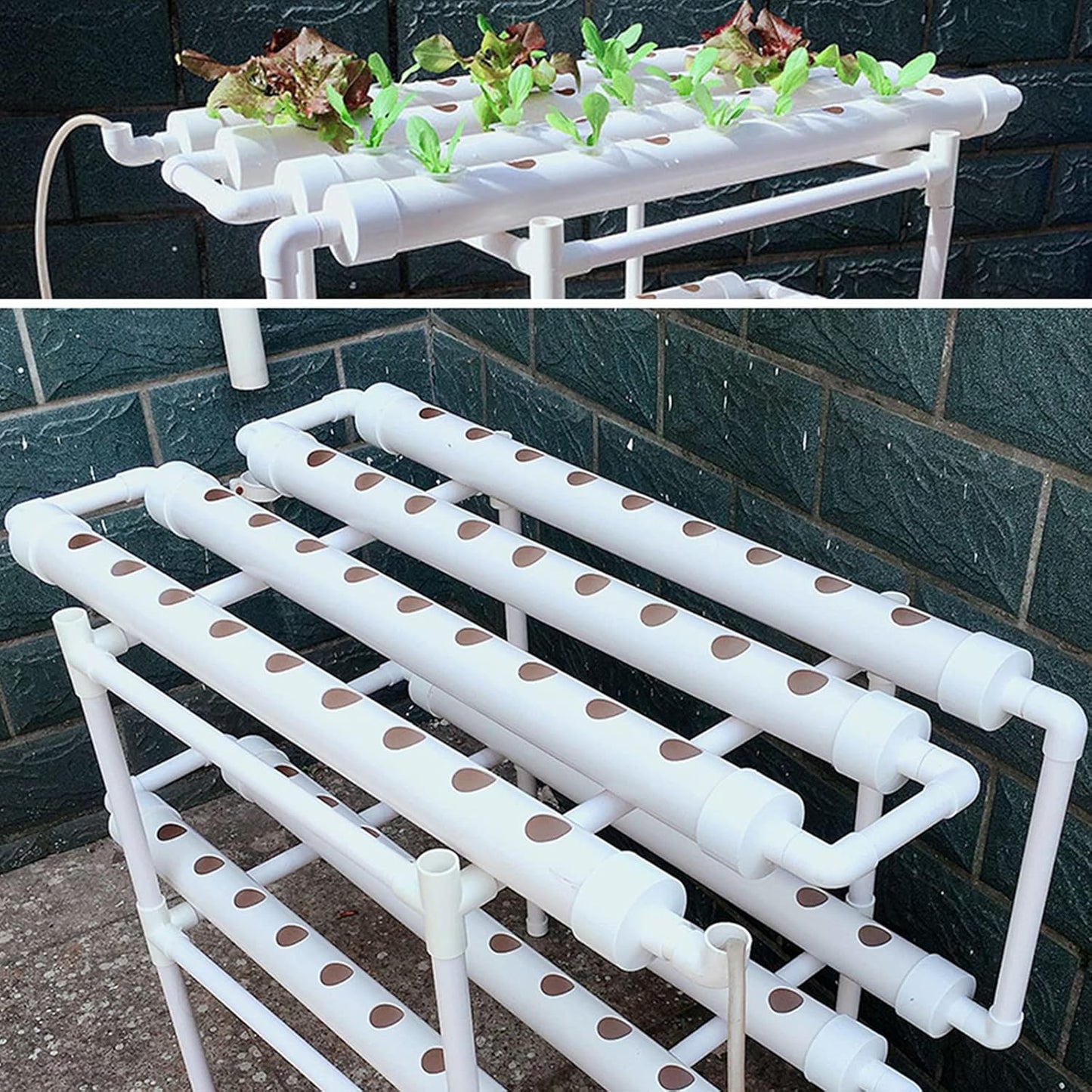 72 Plant Points Hydroponic Growing Systems Hydroponic Cultivation Kit Earthless Pipes Automatic Watering Systems for Offices Home Gardens 2 Levels