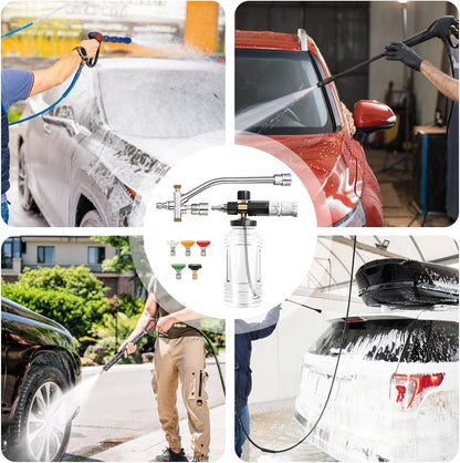 Car Wash Soap Sprayer, Spray Nozzle Attachment Kit with Adjustable Mode, High Pressure Water Spray, Tire Cleaning Use, Ideal for Truck, Outdoor Lawn, Detailing, 7.48x5.91 inches