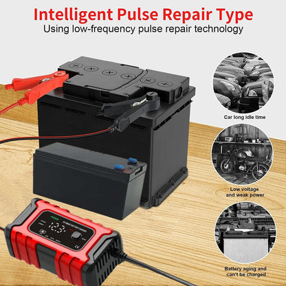 Car Battery Charger 12V Automotive, 6-Amp Fully Automatic Smart Charger, Trickle Charger and Maintainer, Car Battery Repair and Desulfator for Cars Boat Motorcycle Lawn Mower RV ATV SUV Snowmobile