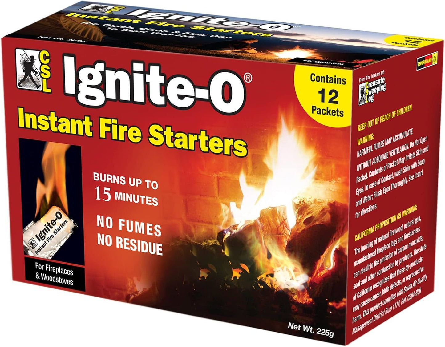 Ignite-O FS855-24 Instant Fire Starter, 12-Packets, Brown/A