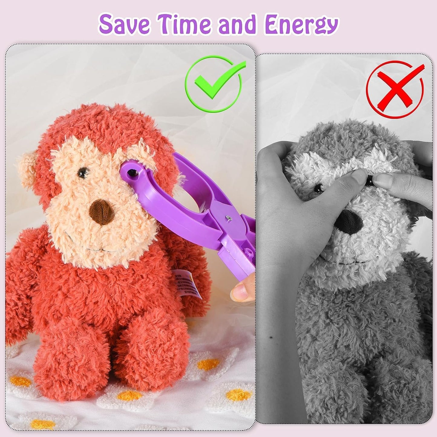Safety Eye Tool for Crocheting, Safety Eye Auxiliary Tool for Attaching Eyes Safety Eyes Crochet Tools for Amigurumi Safety Eye Snapper Tool for 5-30mm Stuffed Animals Safety Eyes Doll Making Supplies