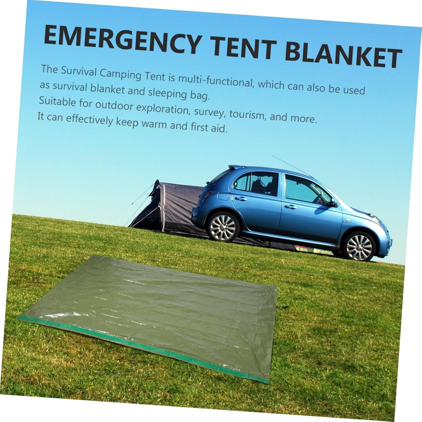 JUMPLAWN Emergency Thermal Survival Tent Multi Functional Outdoor Camping Durable Windproof Blanket for Hiking Expeditions Emergency Situations