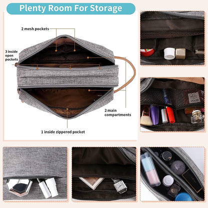 Mens Toiletry Bag, Bathroom Bag, Oxford Cloth Toiletry Bag for Men, Portable Travel Shaving Dopp Kit,Water-Resistant Cosmetic Bag Travel Organizer Storage for Accessories, Gray