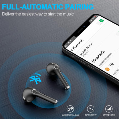 yobola Wireless Earbuds, Wireless Earphones, IPX5 Waterproof Bluetooth Earphones 5.1 Built-in Microphone, Bluetooth Earbuds Touch Control, 25 Hrs with USB-C Charging - Black