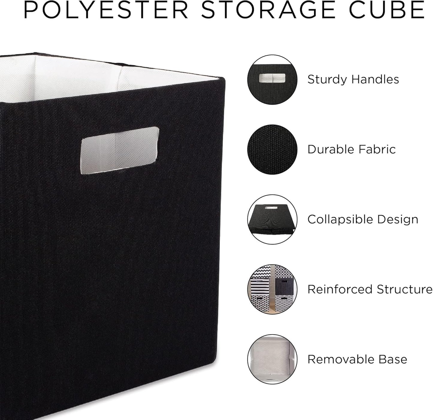 DII Hard Sided Collapsible Fabric Storage Container for Nursery, Offices, & Home Organization, (11x11x11)-Solid Aqua