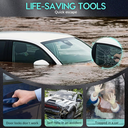 Milifox 2 Pack Car Window Breaker Seatbelt Cutter, 2-in-1 Emergency Auto Glass Breaker Tool, Artistic, Practical, a Must Have Car Safety Hammer Escape Tool for Every Vehicle