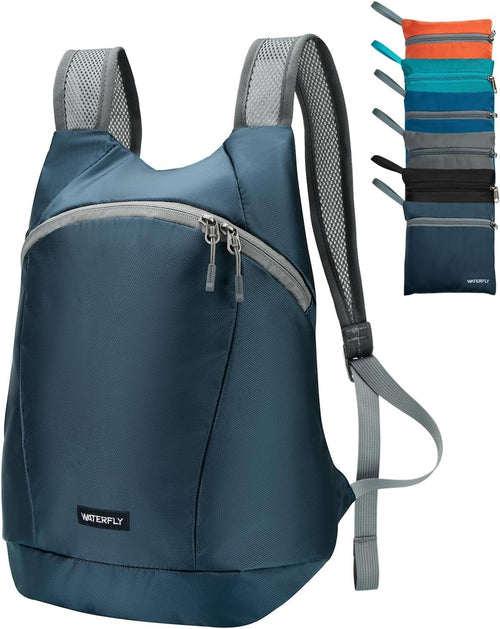 WATERFLY Foldable Lightweight Hiking Backpack: 15L Packable Daypack Men Women Ultralight Thin Day Pack for Travel Camping