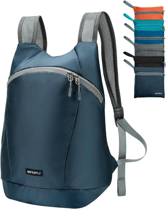 WATERFLY Foldable Lightweight Hiking Backpack: 15L Packable Daypack Men Women Ultralight Thin Day Pack for Travel Camping