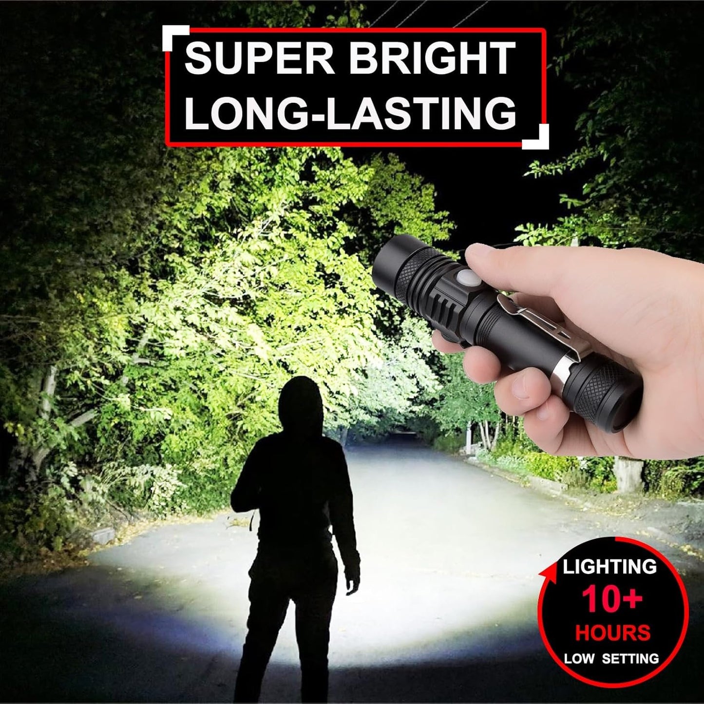 Flashlight Rechargeable, TIMTOME Led Flashlights High Lumens Flash Light, Mini Size Powerful Flashlight 4 Modes Super Bright Flashlight Lampe de Poche for Outdoor Camping Hiking Home Dog Walking (2)
