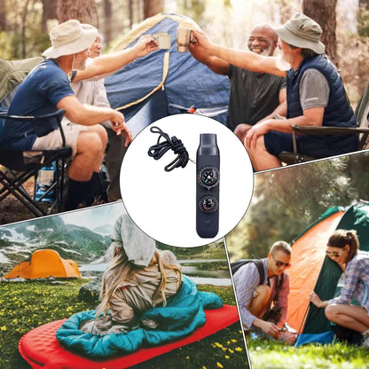 Whistle Outdoor Survival Whistle – Multi Function Loud Safety Whistle with Temperature Gauge and Direction Compass, Gear for Camping, Hiking, Car Travel, Expedition Adventures, for Men