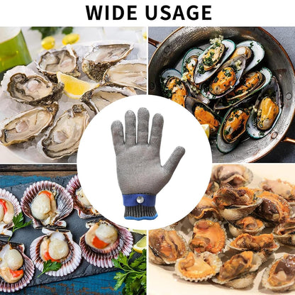 Safety Gloves - Cut Resistant Gloves | Steel Wire/PE Garden Work | Finger Protector | Multipurpose Oyster Shucking Tool, Breathable Cutting Mittens For Gardening Fishing