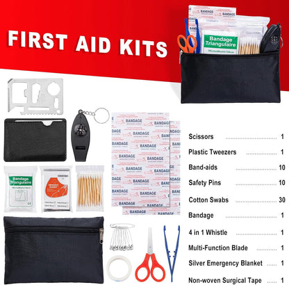 YJUSMAK Car Roadside Emergency Kit - Car Emergency Kit with Jumper Cables, Tow Rope, Folding Shovel, Safety Hammer, Reflective Warning Triangle, Car Safety Kits for Men, Women, Teenagers