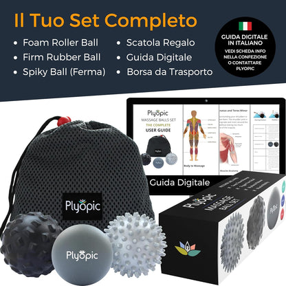 Plyopic Massage Balls (Set of Massage Balls) | Muscle Massage Balls for Self-Massage, Myofascial Release, Trigger Point, Crossfit and Plantar Fasciitis